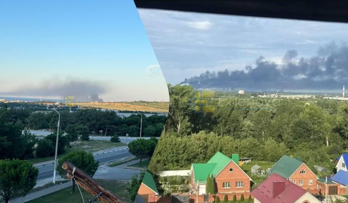 Стовпи диму, що піднімаються над НПЗ «Газпромнефтехім Салават» у Салаваті після атаки дронів
