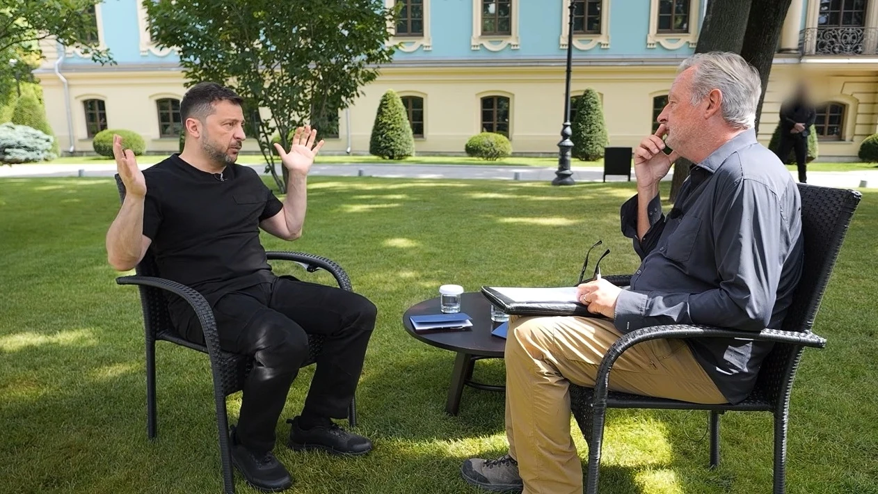Володимир Зеленський під час інтерв'ю Sky News 27 липня (скриншот з відео)