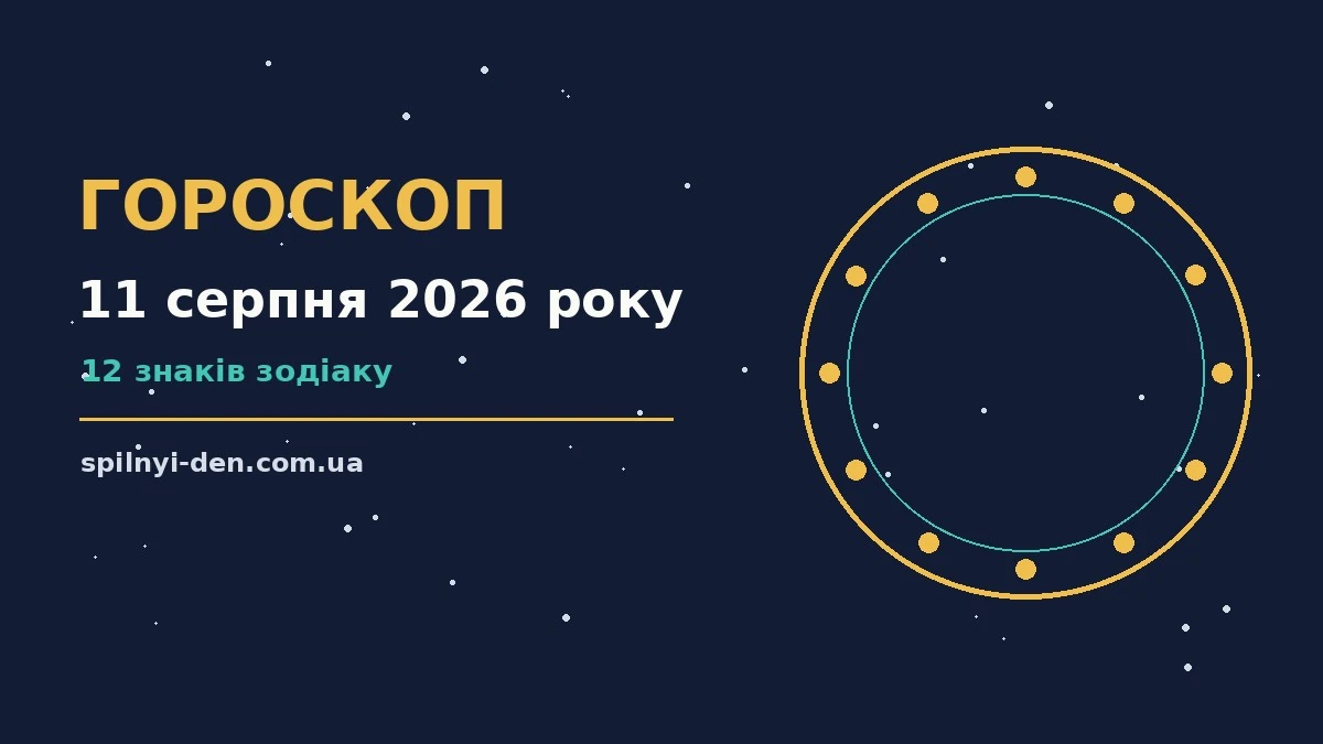Зоряний гороскоп на 11 серпня 2026 року, ілюстрація нічного неба та знаків зодіаку