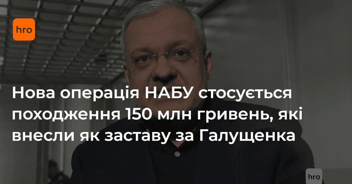 Ілюстрація до спецоперації НАБУ «Форест Гамп»: походження 150 мільйонів гривень застави за Германа Галущенка