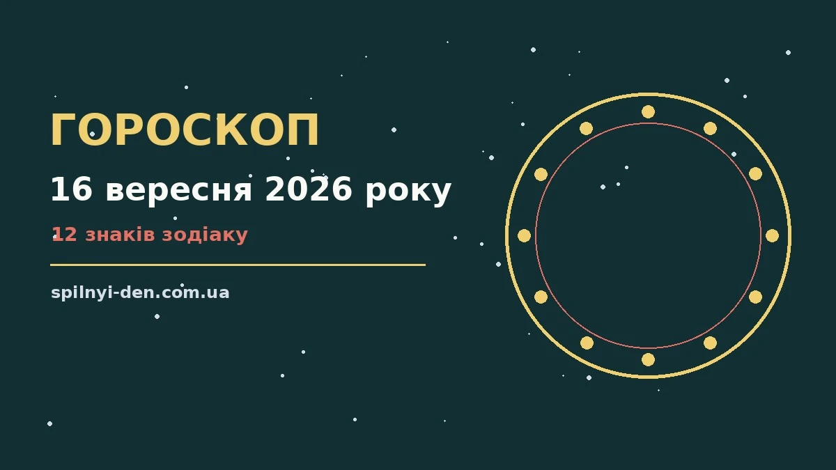 Щоденний гороскоп на середу 16 вересня 2026 року із порадами для кар'єри та фінансів